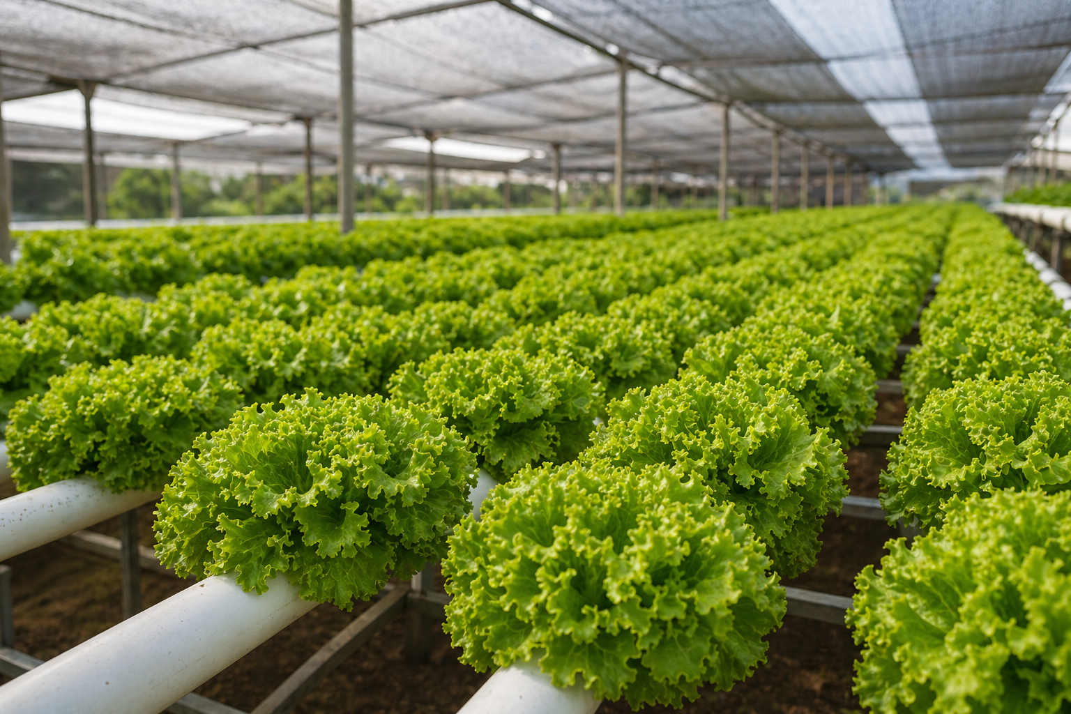 Cultivo hidropónico de lechuga en Hortalizas Villa Paula